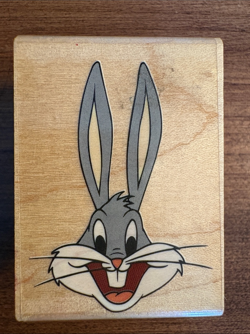 LOONEY TUNES ‘Bugs Bunny’ Rubber Stampede 1990 Wooden Rubber Stamp